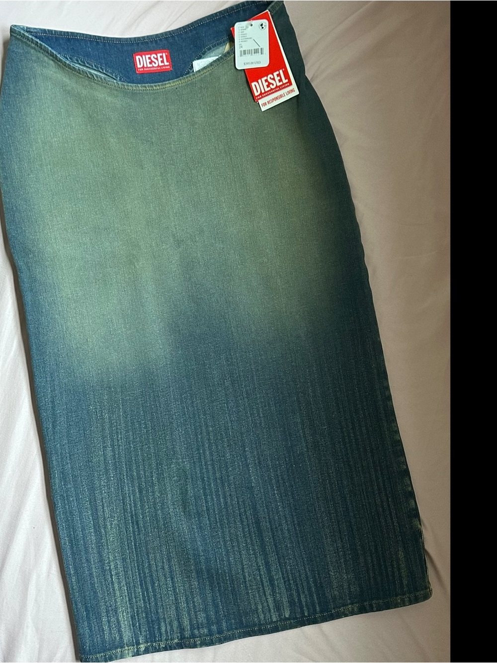 DIESEL | Ombré Washed Denim Pencil Skirt (24) NWT